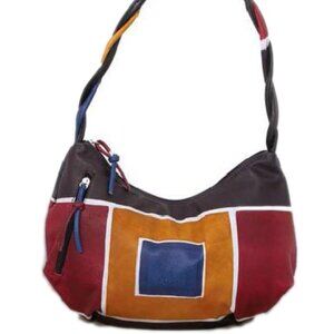 Astore Italian Leather Hobo/Shoulder Bag- Geometric Multicolor